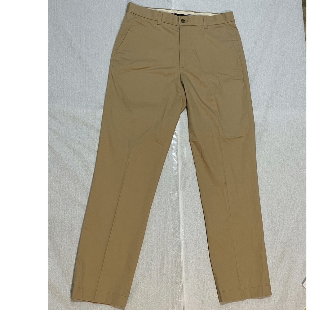 Brooks Brothers Advantage Chino Stretch Tan Mens Dress Pants Trousers 33x32